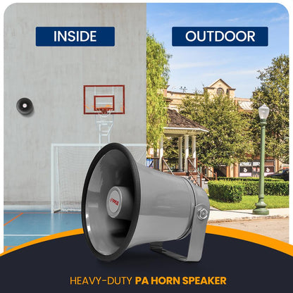 Portable PA Horn Speaker Clear Sound Aluminum Housing Grey