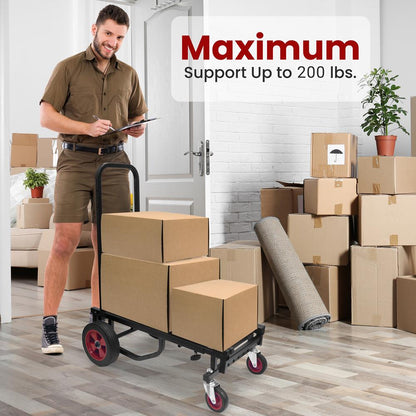 Folding Equipment Cart 8-in-1 Convertible R-Trac Wheels Steel