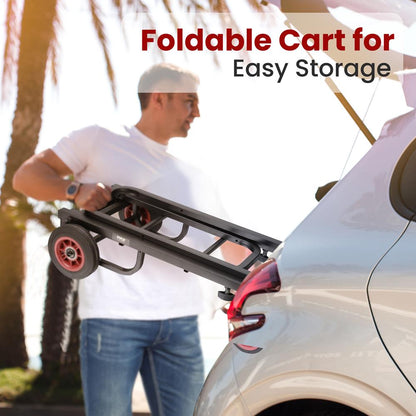 Folding Equipment Cart 8-in-1 Convertible R-Trac Wheels Steel