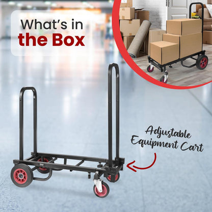 Folding Equipment Cart 8-in-1 Convertible R-Trac Wheels Steel