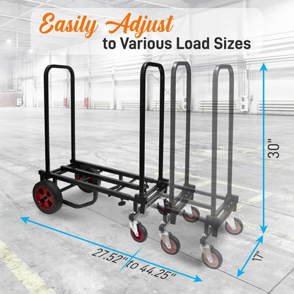 Adjustable 8-in-1 Cart 300 lb Capacity Powder Coated Steel Foldable