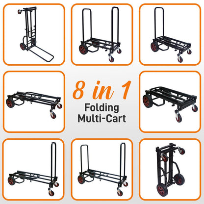 Adjustable 8-in-1 Cart 300 lb Capacity Powder Coated Steel Foldable