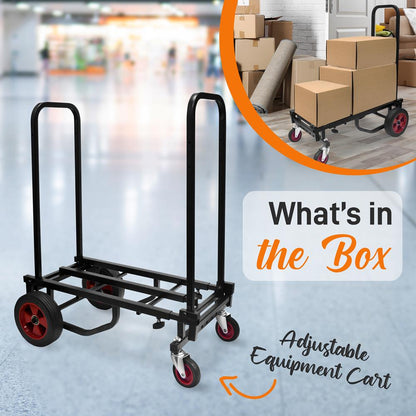 Adjustable 8-in-1 Cart 300 lb Capacity Powder Coated Steel Foldable
