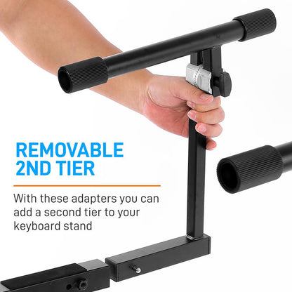 Heavy-Duty Music Stand - Portable Adjustable 2nd Tier Z Style
