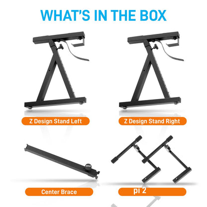 Heavy-Duty Music Stand - Portable Adjustable 2nd Tier Z Style