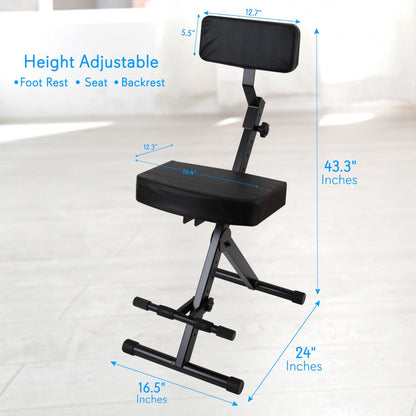 Drum Throne - Comfort Padded Seat Foldable Adjustable Height