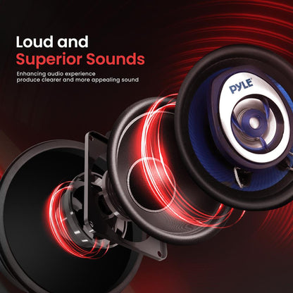 Car Stereo Speakers 120W Low Distortion Blue Poly Cone 3.5 Pair