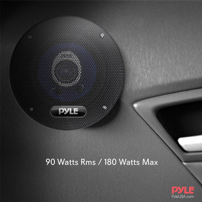 4 Car Speakers Pair - 180W Peak Blue Poly Cone Butyl Rubber Surround