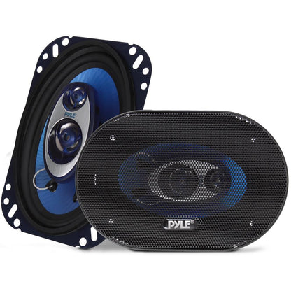 4x6 240W Car Speakers Triaxial Butyl Rubber Blue Cone