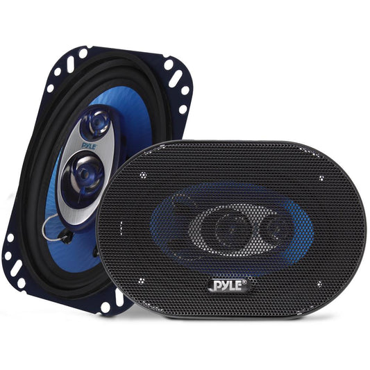 4x6 240W Car Speakers Triaxial Butyl Rubber Blue Cone