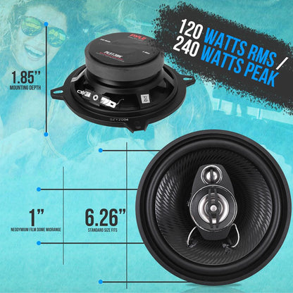 3-Way Car Stereo Speakers 240W Low Distortion 5.25 Triaxial Pair