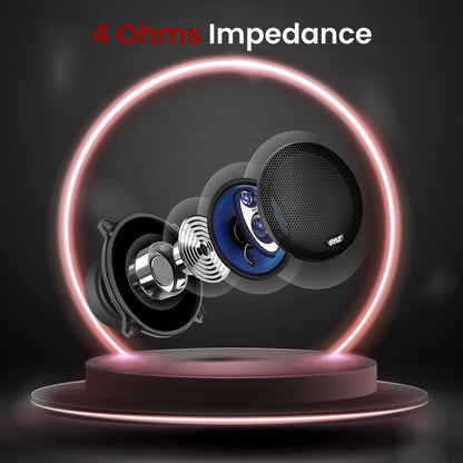 5.25 Car Speakers Pair 200W Blue Poly Cone Butyl Rubber Surround