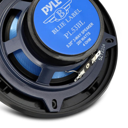 5.25 Car Speakers Pair 200W Blue Poly Cone Butyl Rubber Surround