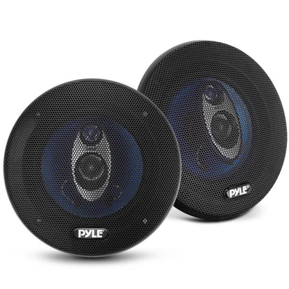 5.25 Car Speakers Pair 200W Blue Poly Cone Butyl Rubber Surround