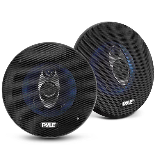 5.25 Car Speakers Pair 200W Blue Poly Cone Butyl Rubber Surround