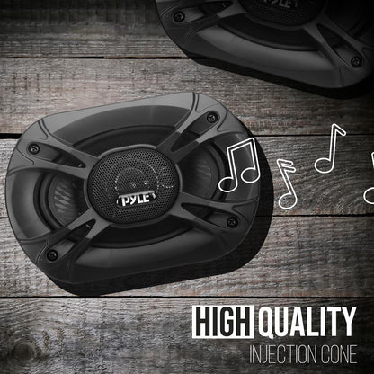 3-Way Car Stereo Speakers 400W Low Distortion 6x8 Black