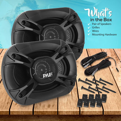 3-Way Car Stereo Speakers 400W Low Distortion 6x8 Black