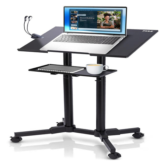Laptop Lectern Stand with Adjustable Height & Plastic Wheels - PLCTND49