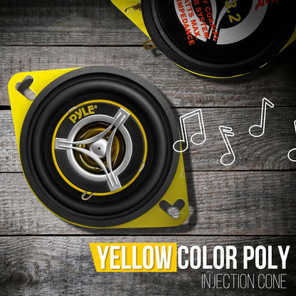 Car Speaker System 120W 3.5 Yellow Cone 4 Ohm 20oz Magnet