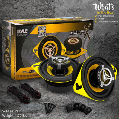 Car Speaker System 120W 3.5 Yellow Cone 4 Ohm 20oz Magnet