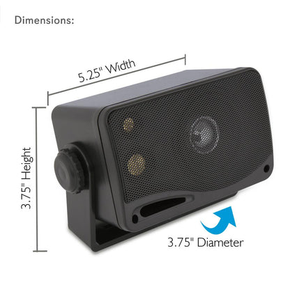 3.5 Marine Speakers Waterproof Aluminum Woofer 200W Black