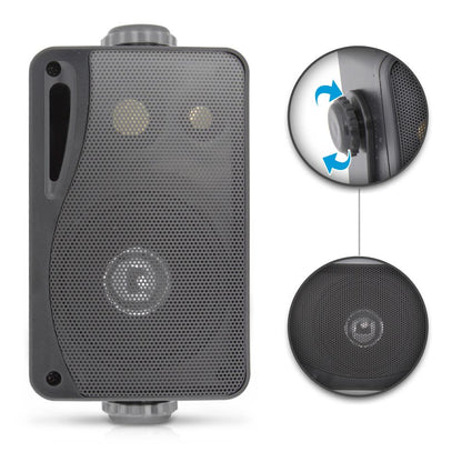 3.5 Marine Speakers Waterproof Aluminum Woofer 200W Black