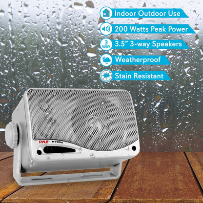 3-Way Waterproof Marine Speakers 200W Aluminum Woofer Silver