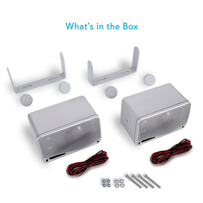 3-Way Waterproof Marine Speakers 200W Aluminum Woofer Silver