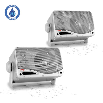 3-Way Waterproof Marine Speakers 200W Aluminum Woofer Silver