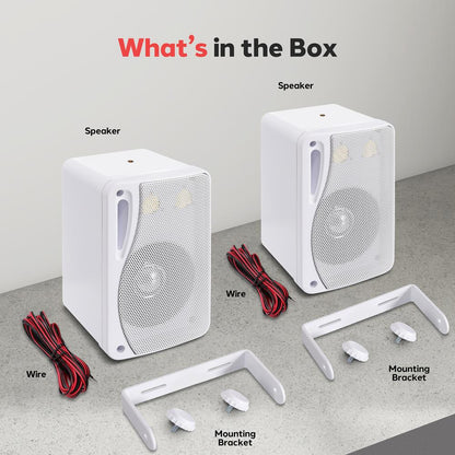 3-Way Weatherproof Outdoor Speakers 200W Aluminum Woofer White