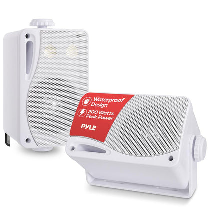 3-Way Weatherproof Outdoor Speakers 200W Aluminum Woofer White