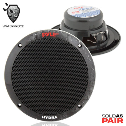 6.5 Dual Marine Speakers Waterproof 400W Polypropylene Cone Black