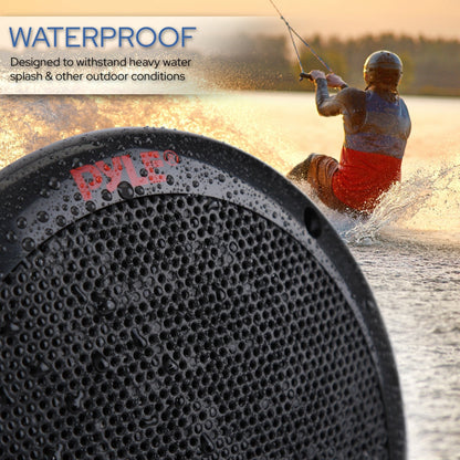 6.5 Dual Marine Speakers Waterproof 400W Polypropylene Cone Black