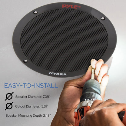 6.5 Dual Marine Speakers Waterproof 400W Polypropylene Cone Black