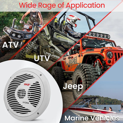 6.5 Dual Marine Speakers Waterproof 150W Polypropylene Cone White