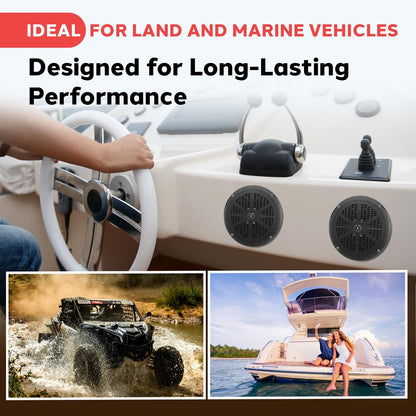 6.5 Dual Marine Speakers Waterproof 120W Polypropylene Cone-PLMR61B