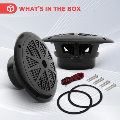 6.5 Dual Marine Speakers Waterproof 120W Polypropylene Cone-PLMR61B