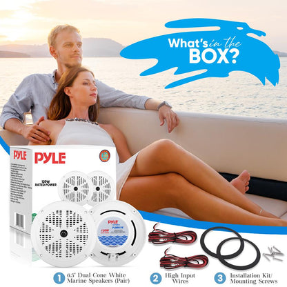 6.5 Marine Speakers Waterproof 120W Polypropylene Cone White