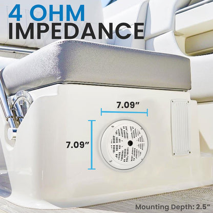 6.5 Marine Speakers Waterproof 120W Polypropylene Cone White