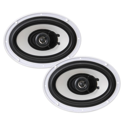 6x9 Marine Speakers Waterproof 260W Poly Carbon Cone White