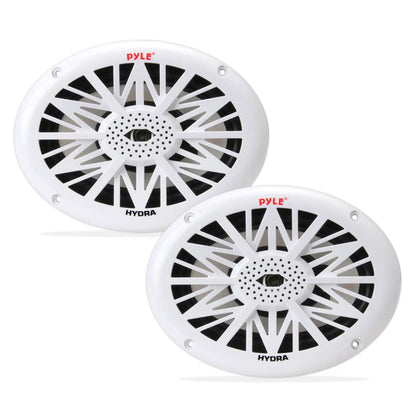 6x9 Marine Speakers Waterproof 260W Poly Carbon Cone White