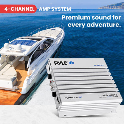 2.1 Bluetooth Marine Amplifier - Waterproof 400W Dual MOSFET Black