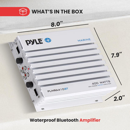 2.1 Bluetooth Marine Amplifier - Waterproof 400W Dual MOSFET Black