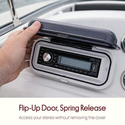 Marine Stereo Cover Water Resistant Smoke Window White