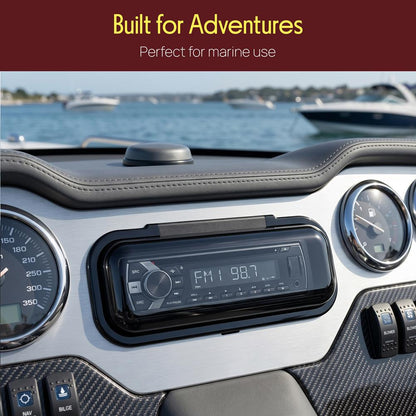 Marine Stereo Cover Water Resistant Smoke Window White