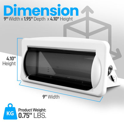 Marine Stereo Cover Water Resistant Smoke Window White Base