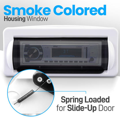 Marine Stereo Cover Water Resistant Smoke Window White Base
