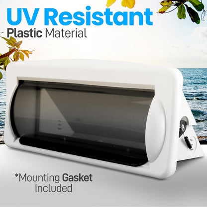 Marine Stereo Cover Water Resistant Smoke Window White Base