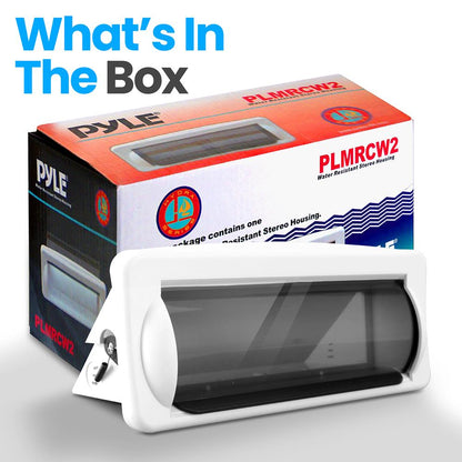 Marine Stereo Cover Water Resistant Smoke Window White Base