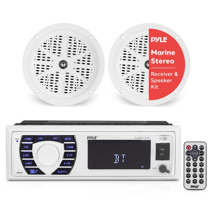 Marine Stereo Kit Hands-Free Bluetooth 5.25 Waterproof Speakers White